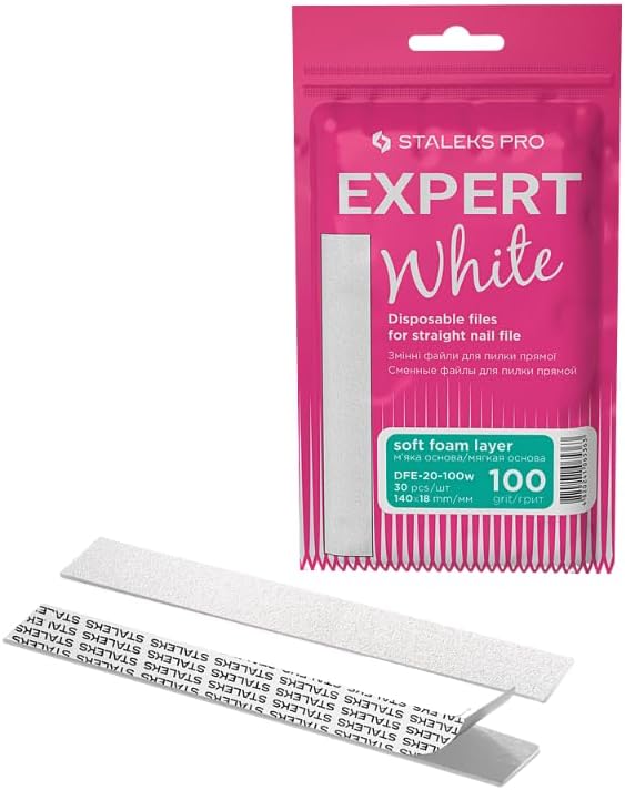 Natury Nails - Recambio adhesivo de lima recta base soft foam 30 pcs. Granos 100,180,240