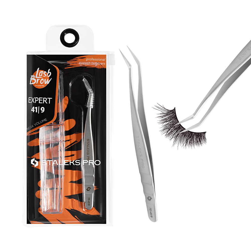 Natury Nails - Pinza para extensión de pestañas. Modelado volumen 35º. Expert 41/9