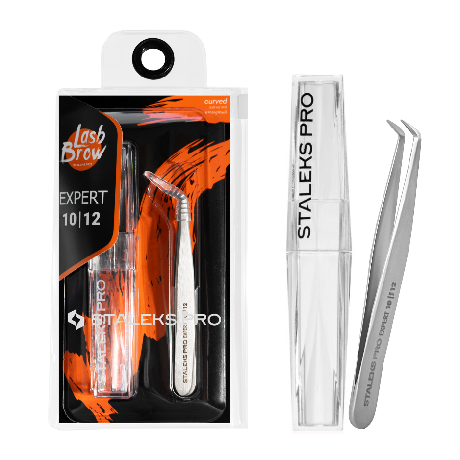 Natury Nails - STALEKS PRO Pinza para cejas y pestañas. Expert 10/12